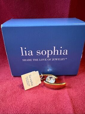 Lia Sophia Gold-Tone Crystal Slide with Clear Stone